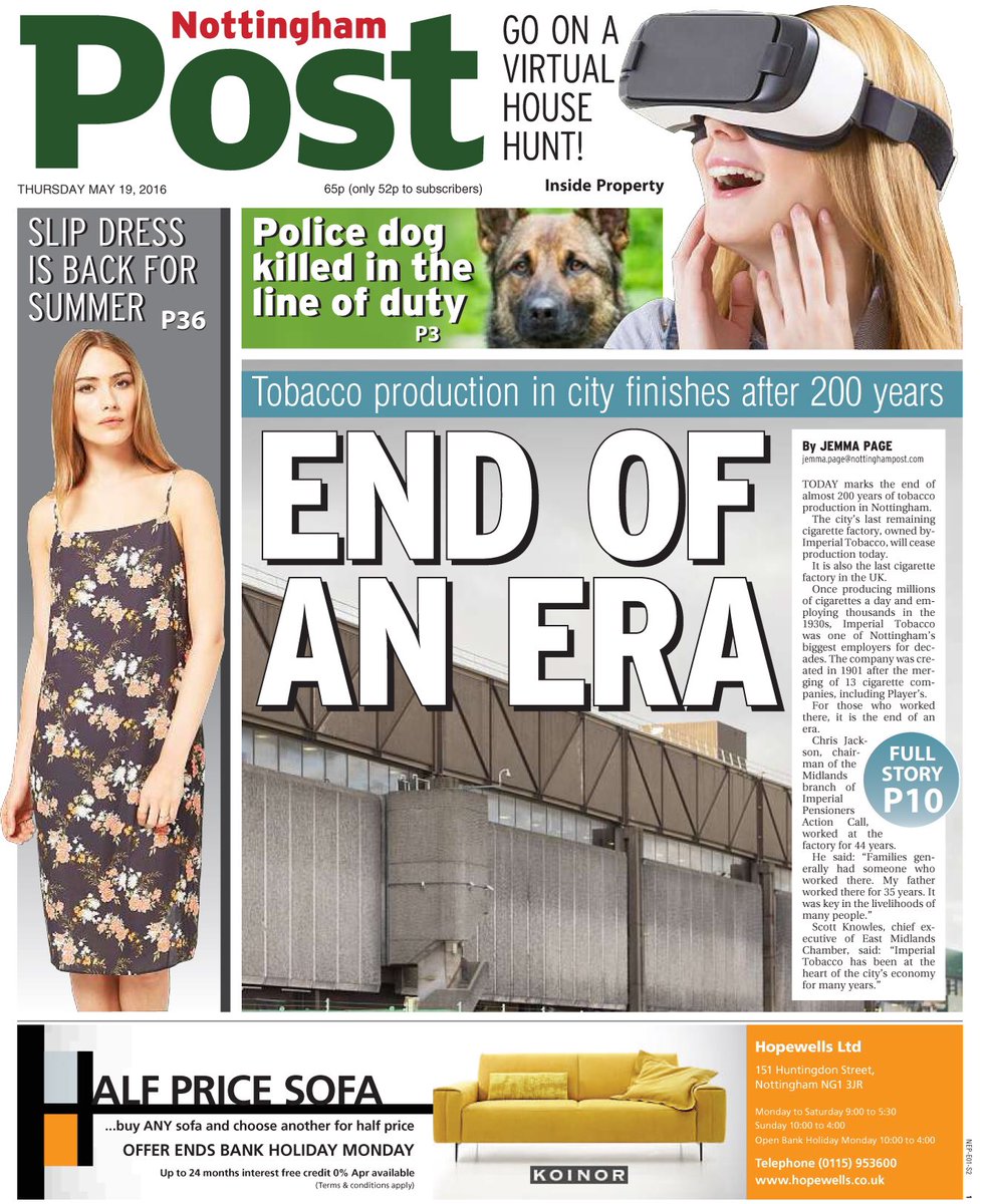 MikeSassi's tweet image. Summer dresses, virtual houses, a police dog killed in the line of duty and the end of Players in Nottingham #NPost