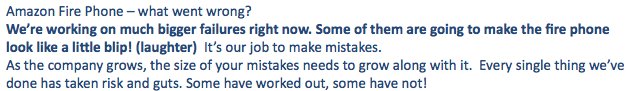 Bezos: We’re working on some major failures right now.