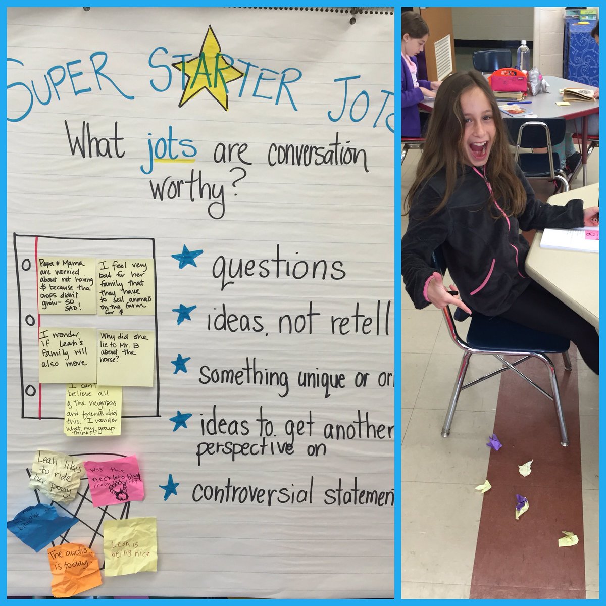 MsMoreaPOB's tweet photo. We loved trashing our old post-its and writing new 'STARter Jots' for book clubs! @EileenAnnino @sgrayPOB https://t.co/JJY6642pjg
