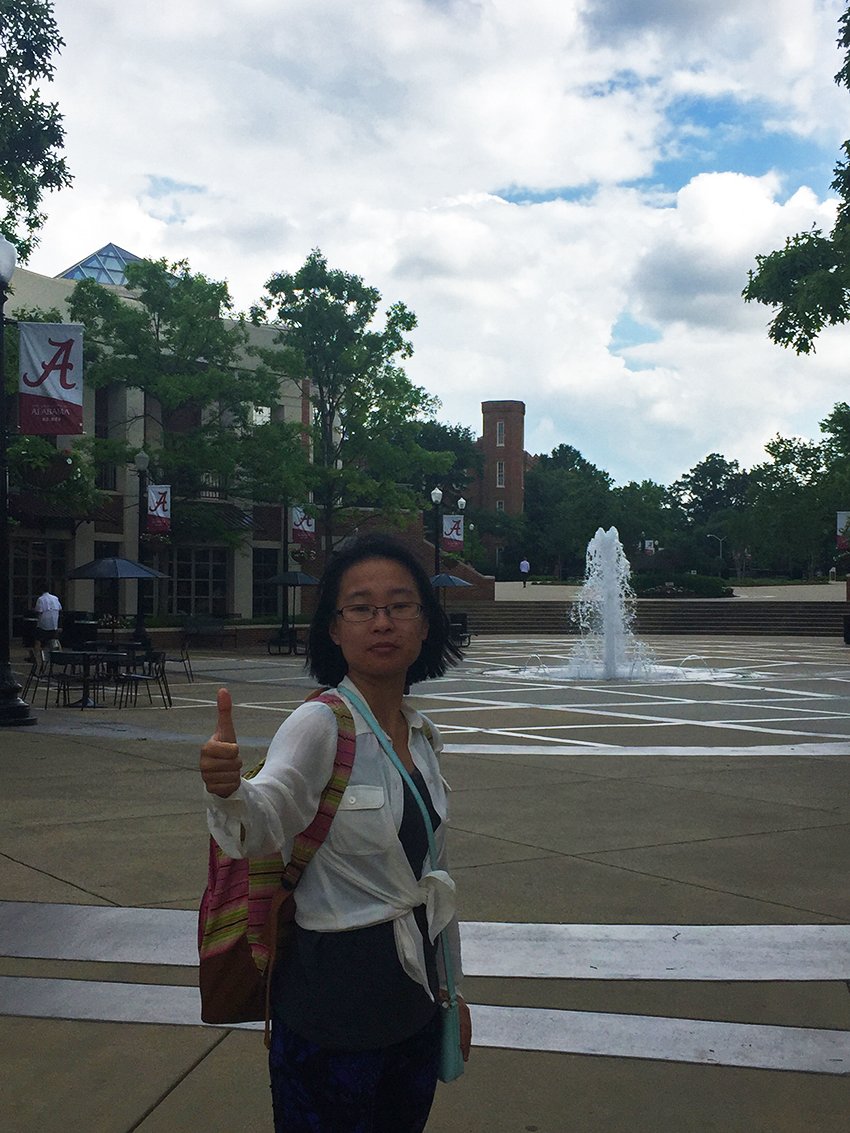 UofAlabama's tweet photo. Lian is studying to obtain her #PhD in civil #engineering. Fave thing about #UA: "Professors here are so helpful!" https://t.co/yMd1rgIRqE