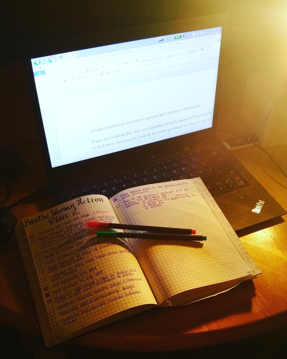 Almost done with my new post on #meditation apps, out at the end of the week! #meditation #blog #bulletjournal