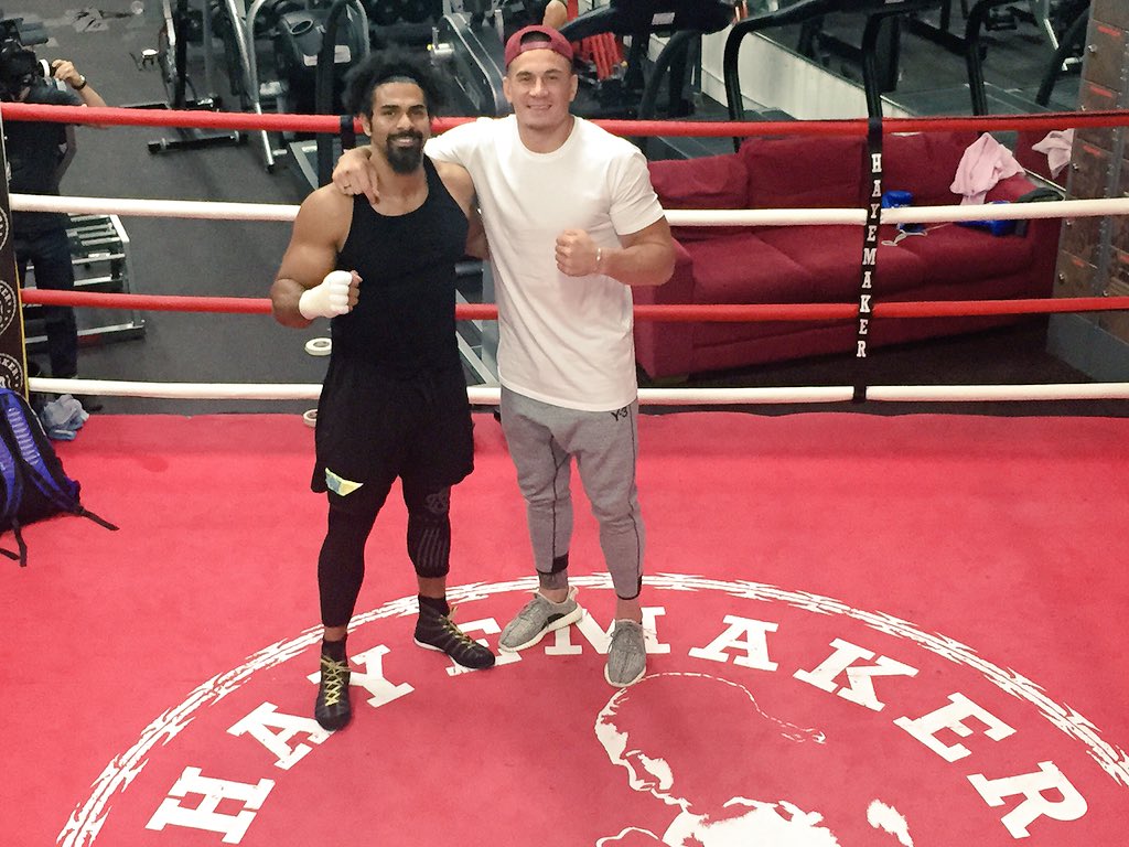 SonnyBWilliams's tweet photo. Finally got to see the man live, such a humble dude. Good luck this weekend bro @mrdavidhaye https://t.co/wGXpNF6Z0o