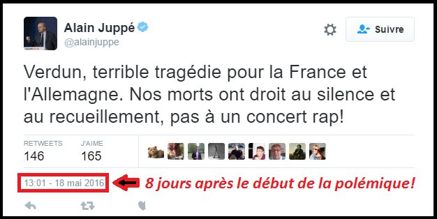 tprincedelamour's tweet photo. #Juppé sort de sa grotte et nous pond un tweet sur #Verdun qui manque l'essentiel: Les paroles odieuses de #BlackM! https://t.co/YEUquF12iu