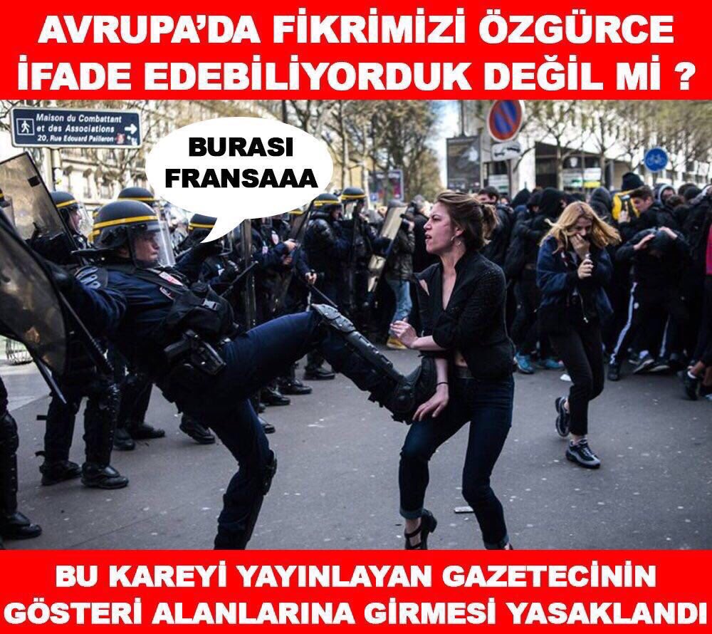Gunes080's tweet photo. @Zu_Demir @CaglarAli @arnegeusens @HLN_BE @stadgenk Özgür basın? Nerde  özgür olmayan Fransa !!! Veya Avrupadamı? https://t.co/tuVSEOxARd