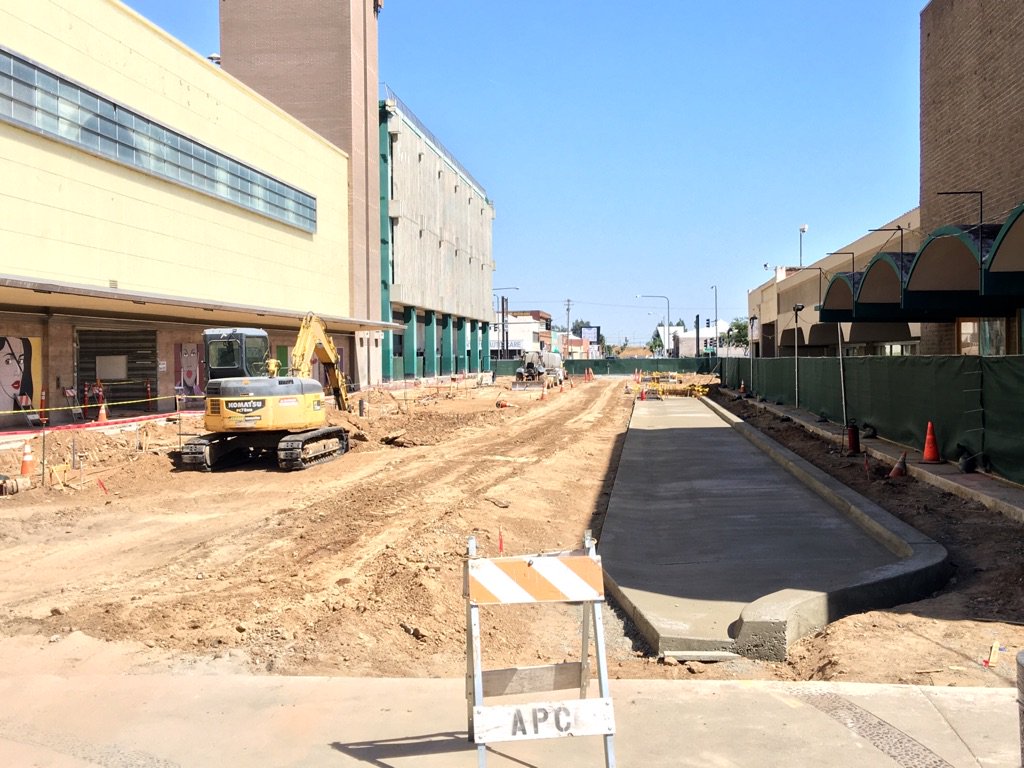 CityofFresno's tweet photo. #FultonStreet Update: Concrete has been poured, parking &amp; curbs are now visible on the south end! One step closer. https://t.co/Y1map63b4R