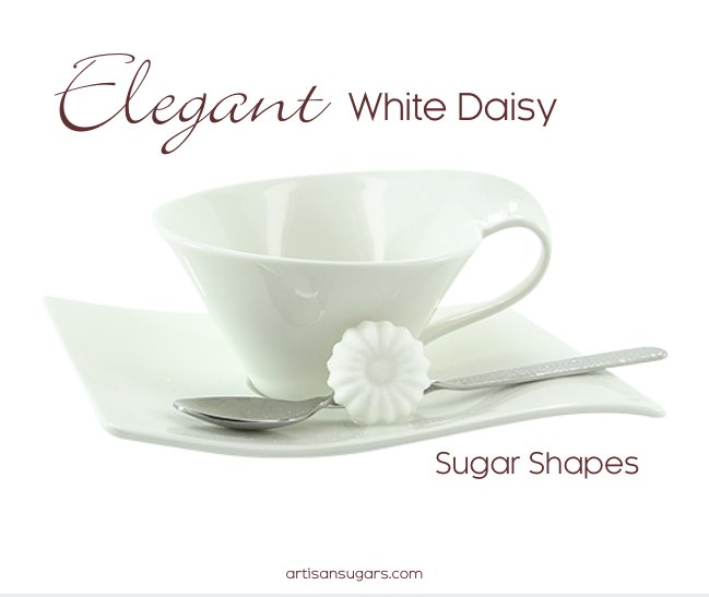 Elegant White Daisy Sugar Shapes are perfect for weddings, bridal showers, &amp; #afternoontea. bit.ly/22uiL1d
