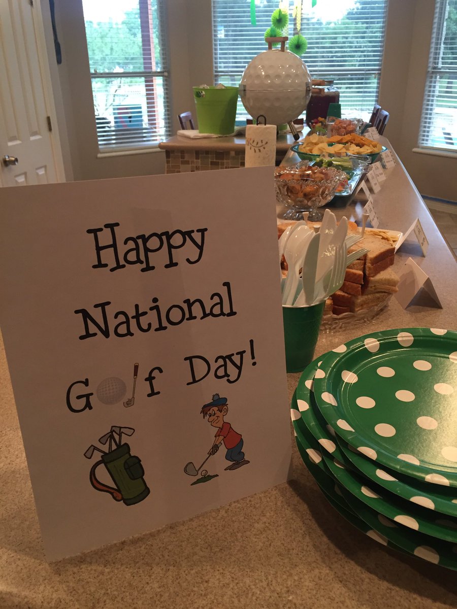 Greg_D_Lee's tweet photo. Just got home and walked into a buffet of food - all in honor of #NationalGolfDay. All done by my amazing daughter. https://t.co/7DGkCiJset