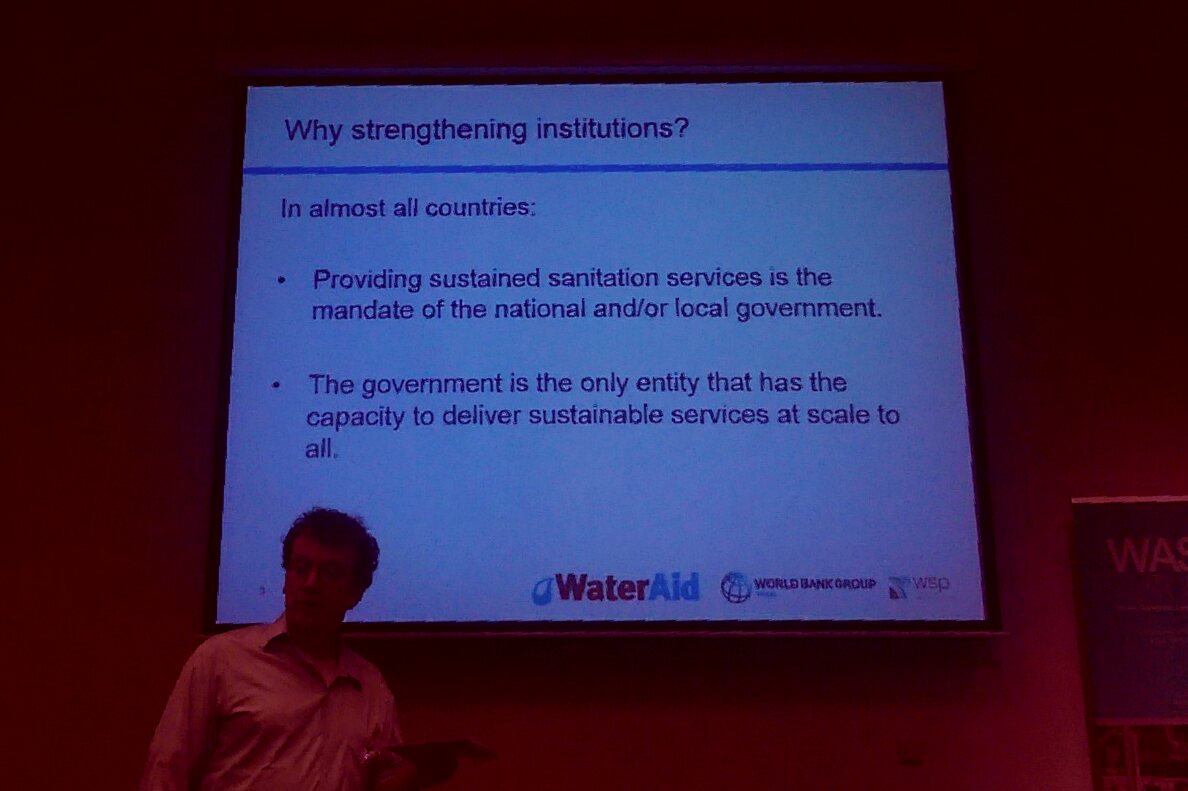 Wetlands_Work's tweet photo. Government - the only entity w/ capacity to deliver sustainable services to all -  @WorldBankWater #WASH2016 https://t.co/g0pizzui5J