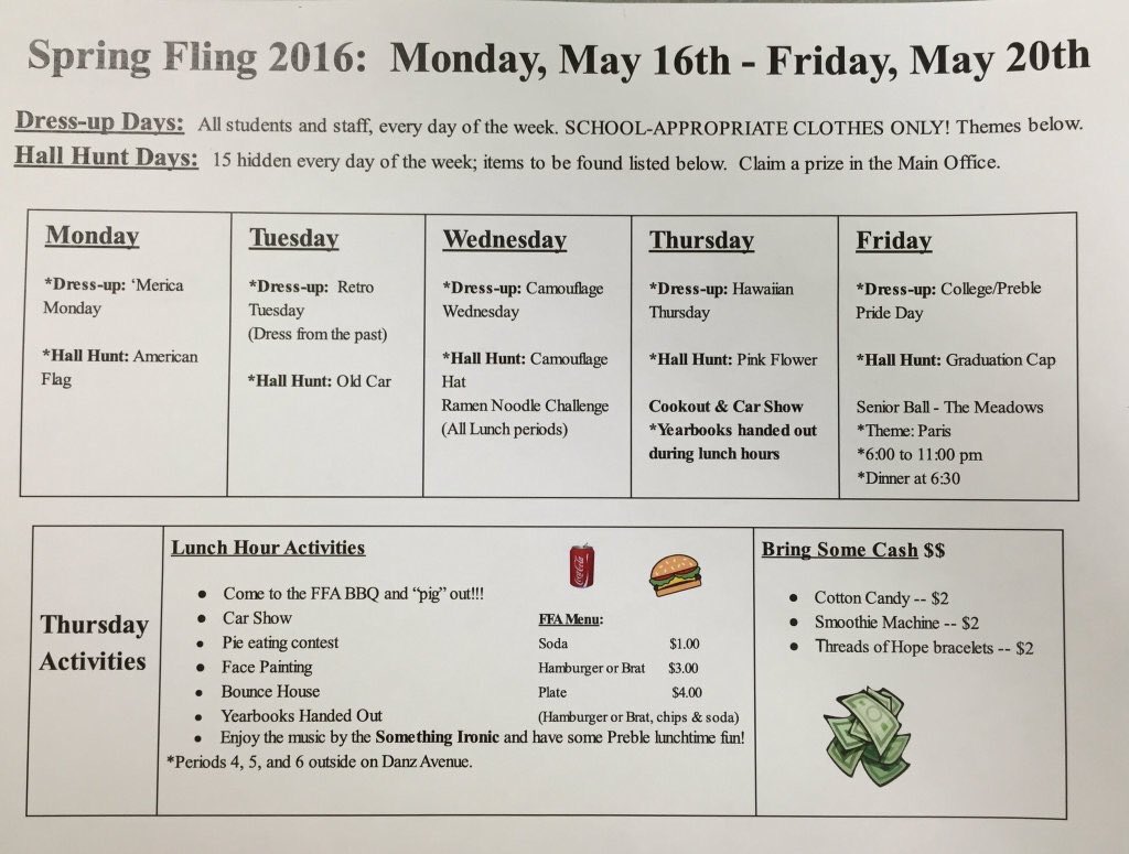Preble_SC's tweet photo. Thursday Activities! https://t.co/sjIBOFuAf0