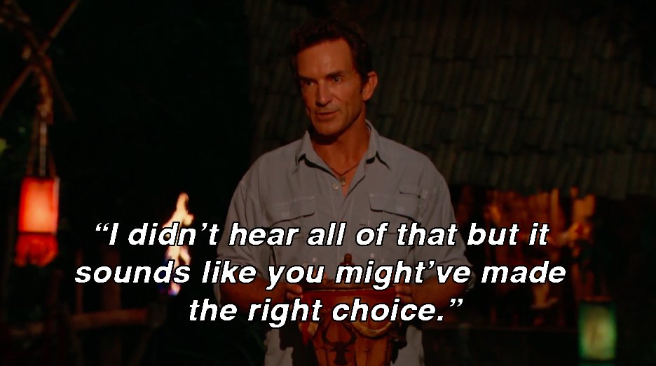 survivorcbs's tweet photo. OMG! Was that really just said? #SurvivorFinale #MicheleHasSpoken https://t.co/ex26UuWlRR