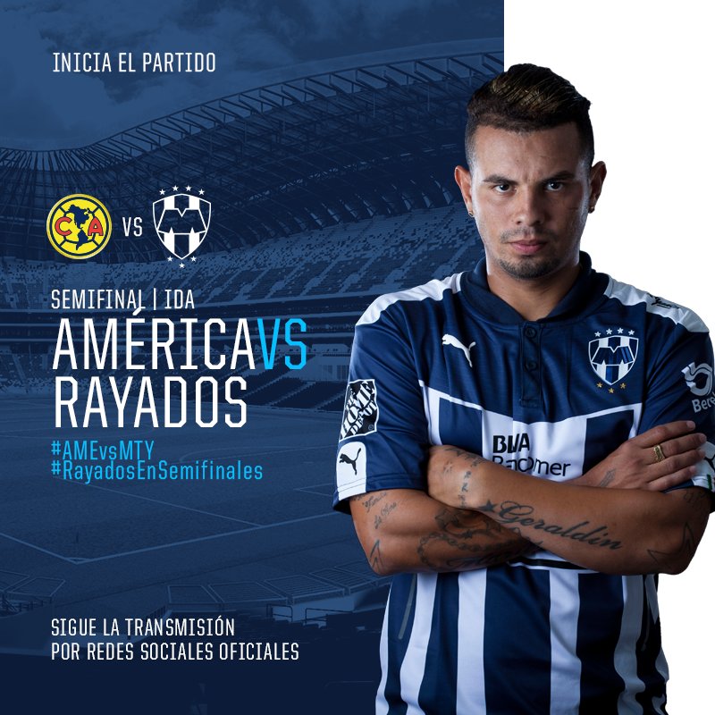 Rayados's tweet photo. 00’ AME 0-0 MTY | ¡Comienza el encuentro! ⚽️ #VamosRayados con todo en esta Semifinal⚽️  #RayadosUnidos #JuegaLimpio https://t.co/DZnnjMswv5