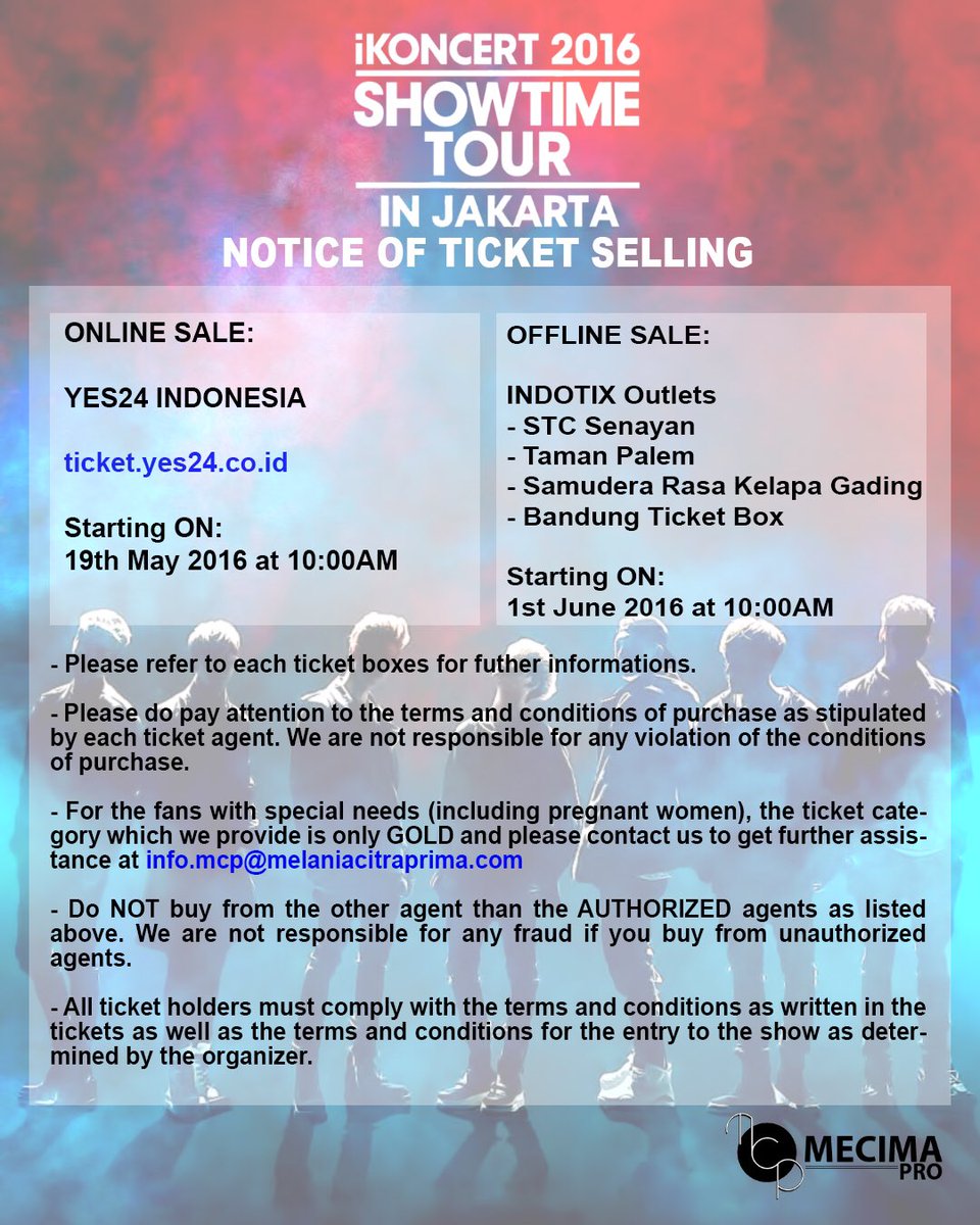 KoreanUpdates's tweet image. 1 hour to go for online sale of #iKONCERTinJakarta. Remember that online and offline has a different ticket quota.