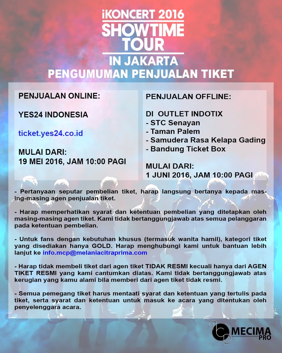 KoreanUpdates's tweet image. 1 hour to go for online sale of #iKONCERTinJakarta. Remember that online and offline has a different ticket quota.
