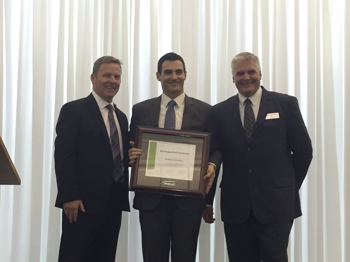 RedDeerPolytech's tweet photo. One of this year's honourees for the 2016 RDC Distinguished Alumnus Award, Andrew Kooman! 💫 #RDCCommunity2016 https://t.co/gfO8mo3sv8