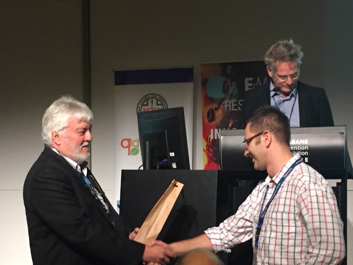 emfresearch's tweet photo. Best Paper awarded to Dr Bodnar for the Pre-hosp intranasal fentanyl drug therapy protocol presentation. #qldAS16 https://t.co/MnBGpcUiQz