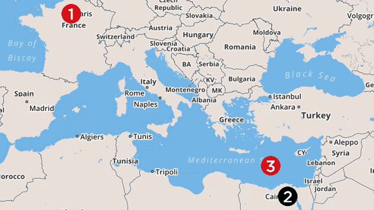 Karta över Medelhavet | Karta