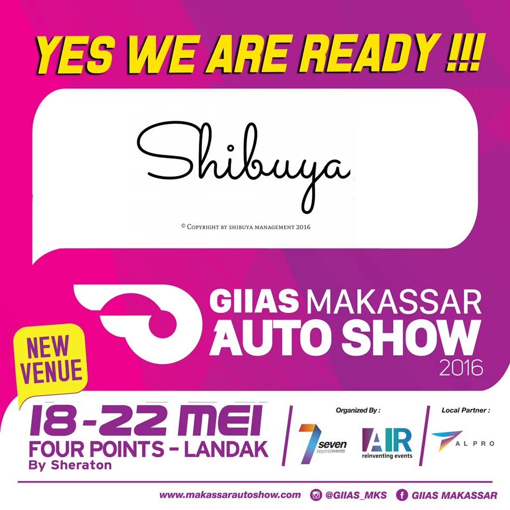 Hari ini <a href="/Shibuya_band/">SHIBUYA band</a> akan menghibur pengunjung <a href="/GIIAS_makassar/">GIIAS_makassar</a> di <a href="/FourPointsMKS/">Four Points Makassar</a>. Jgn lupa datang 😁