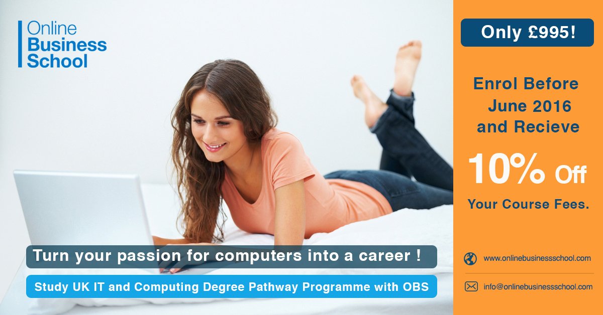 SpearsSpears01's tweet image. Enrol before June&apos;16 Get 10% off on course fee. #OBS #DiplomaInComputing For details visit onlinebusinessschool.com/undergraduate-…