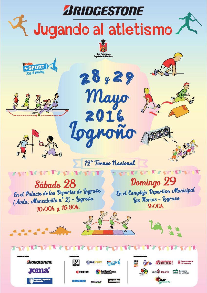 AytoLogrono's tweet photo. Presentando el XII Torneo Escolar Nacional Bridgestone 'Jugando al Atletismo'. Los días 28 y 29 de mayo #Logroño https://t.co/fHbTrTyb8G