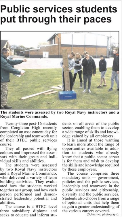 CongletonHS's tweet photo. Thanks @CongletonChron for helping to share our Public Services students' success with your great story this week https://t.co/R9Wgne0pqs