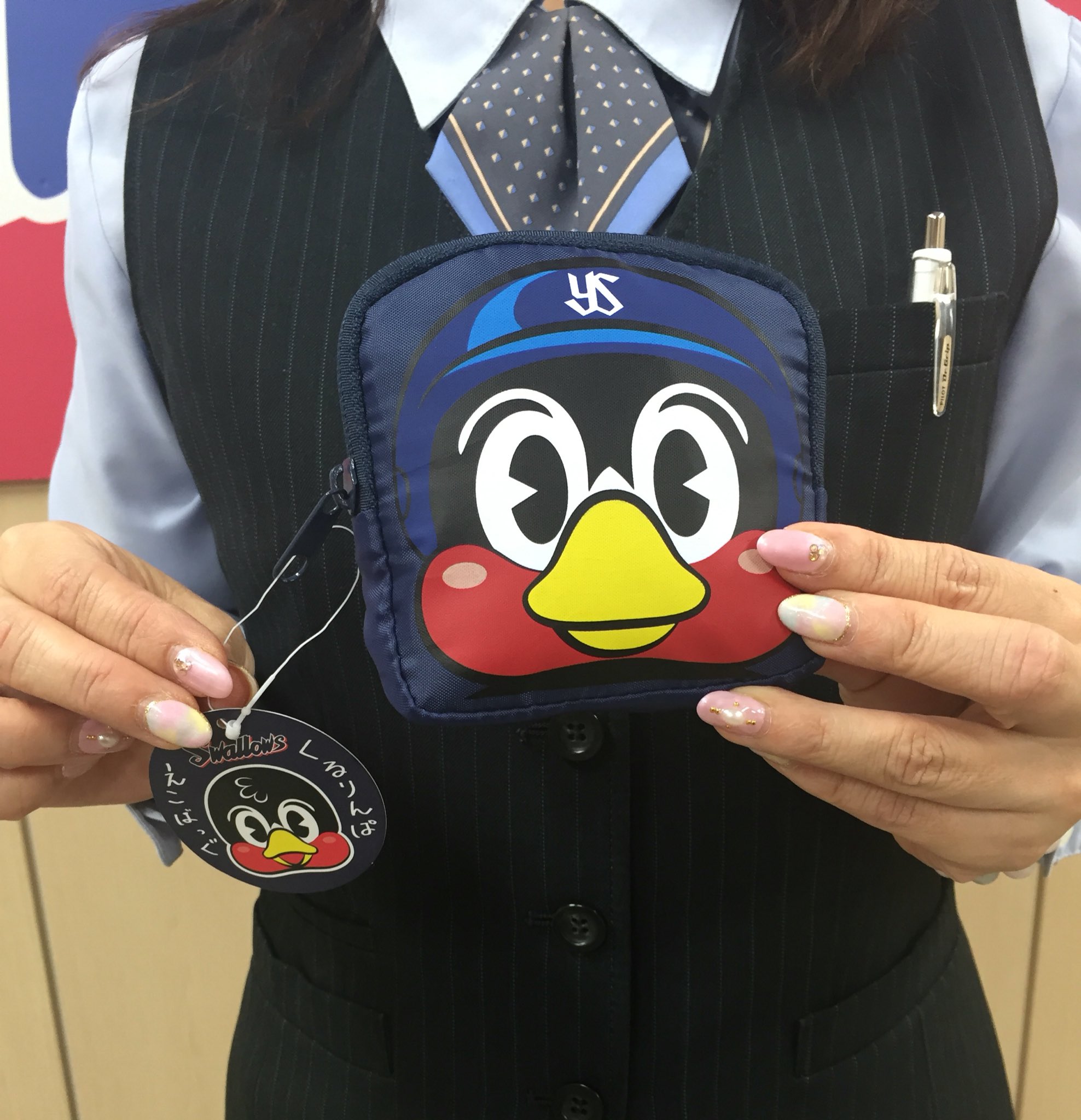 東京ヤクルトスワローズ　つば九郎 エコバッグ くるりんぱ　未使用品 東京ヤクルトスワローズ - つば九郎くるりんぱエコバッグ（ぴの