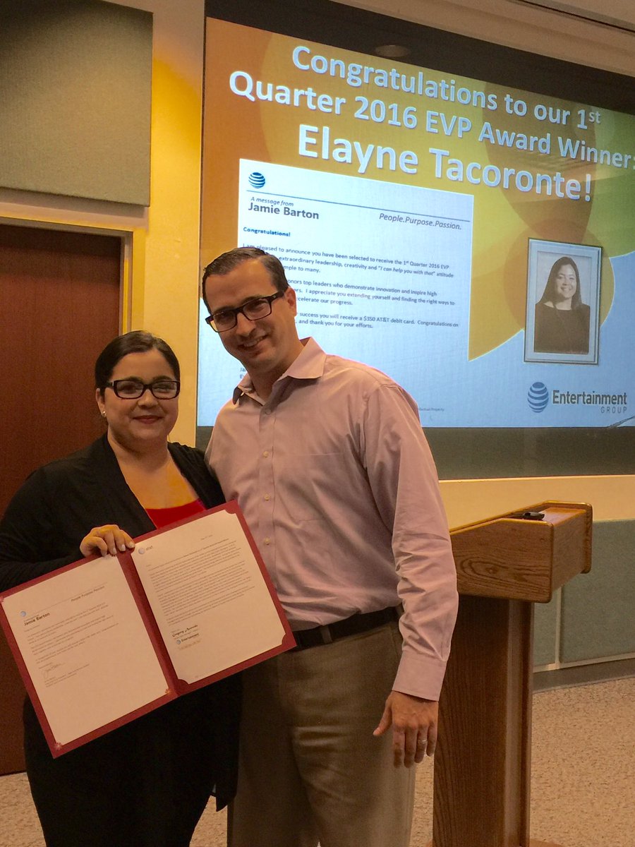 BIG congrats to our EVP Award Winner @ElayneMIA7ATT - Thanks for your leadership &amp; creativity #MIA7ATT #TuggleNation