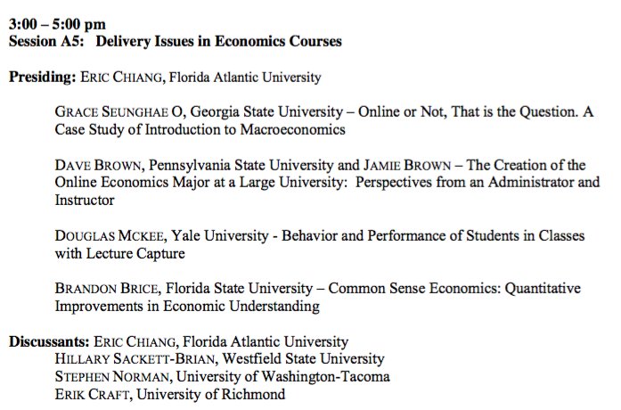 Journal of Economics Teaching (@econteaching) on Twitter photo June 1- Session A5: Delivery Issues in Economics Courses <a href="/ProfessorChiang/">Professor Chiang</a> <a href="/TeachBetterCo/">Doug McKee</a> #CTREE16 #TeachEcon June 1- Session A5: Delivery Issues in Economics Courses <a href="/ProfessorChiang/">Professor Chiang</a> <a href="/TeachBetterCo/">Doug McKee</a> #CTREE16 #TeachEcon