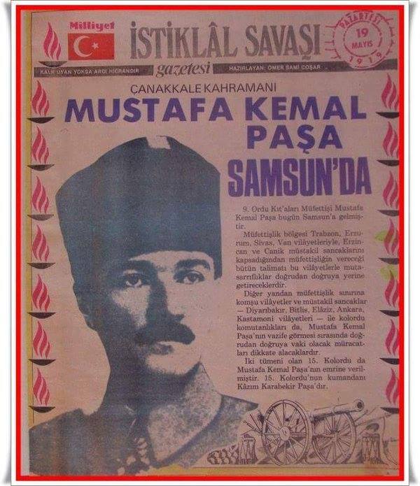 19 MAYIS ATATÜRK'Ü ANMA VE GENÇLİK SPOR BAYRAMI KUTLU OLSUN.