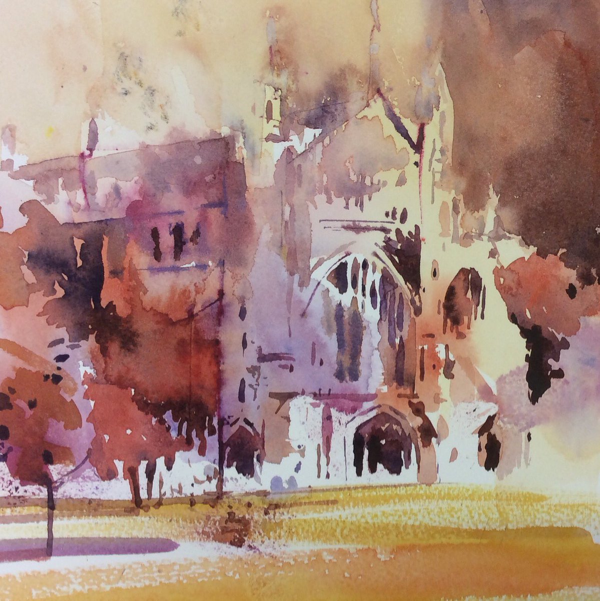 ali_lindley's tweet image. Beautiful Winchester cathedral #watercolour. @WinCathedral. alilindleyartist.co.uk