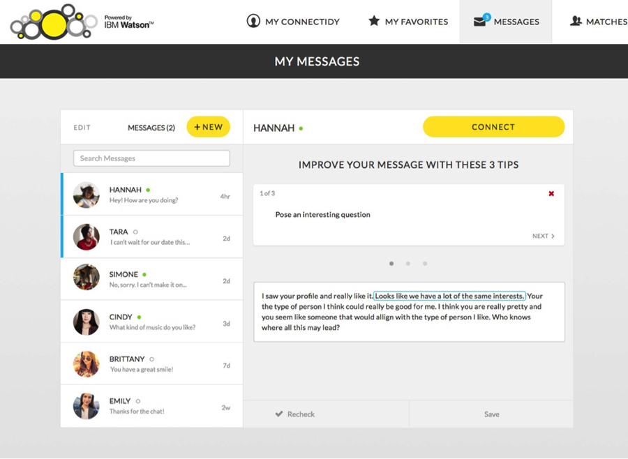 Connectidy is transforming the dating industry with Tone Analyzer - IBM Watson ibm.com/blogs/watson/2…