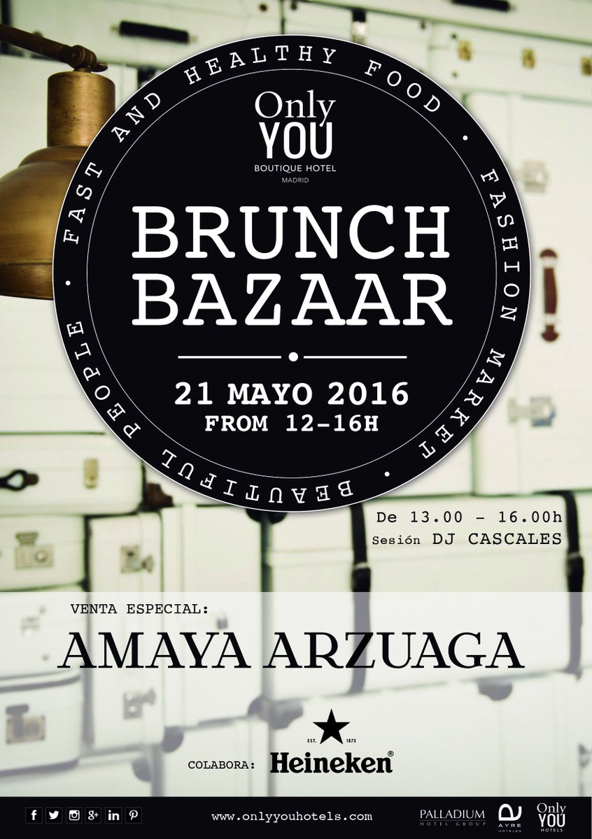Este sábado 21 tendremos una venta especial de Amaya Arzuaga en el hotel Only You (C/Barquillo, 21)