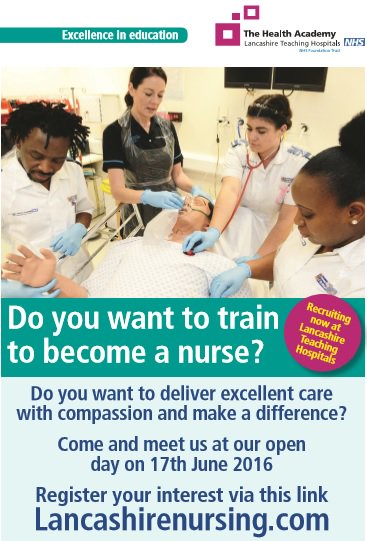 LancsHealthAcad's tweet photo. Interested in a career in Nursing? https://t.co/g1Jl5sWhgC @guildcityevents @CommunitiesPCC @blogpreston @leponline https://t.co/2y7S2BEGlT