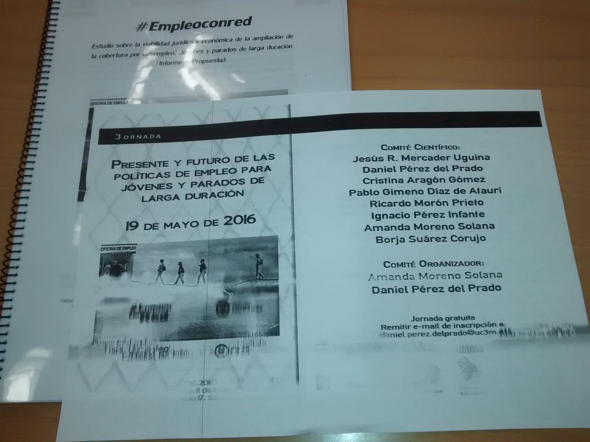 #empleoconred. En la Jornada d Presente y futuro d las políticas d #empleo xa #jóvenes y #parados d larga duración.