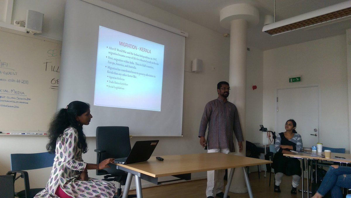 nictee25's tweet photo. #ESH_GlobalSession2016 #Sweden migration issues for Kerala @GCUSocialWork https://t.co/Yn4vzt3R4y