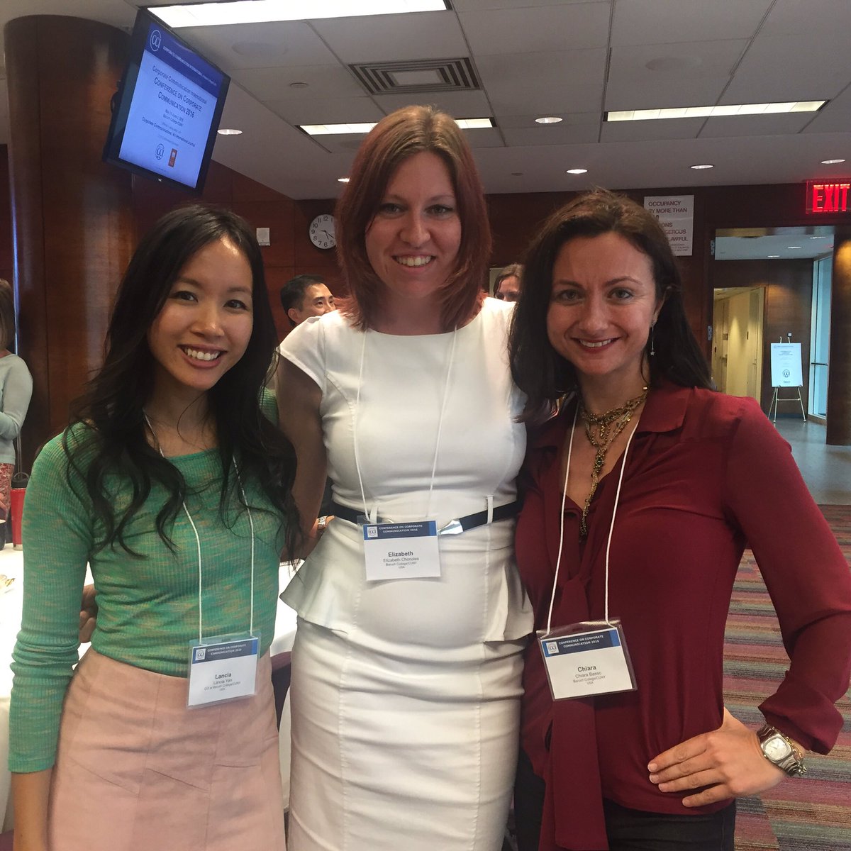 CCI vice director Lancia Yang, volunteer Beth, graduate assistant @Basso_Chiara during the #CCI2016 award ceremony