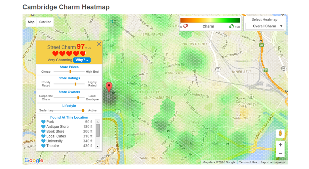 This heat map is meant to show Cambridge's 'Charm Index': bit.ly/1TRRlOI