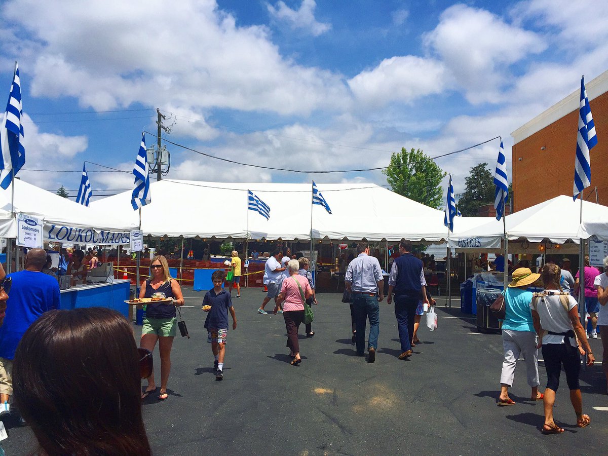 KellyFitzgerald's tweet photo. Fun field trip to @greekfestivalva with my new gang @AllianceGroupVA #oparva #loveourteam #rvafestival #eatlocal https://t.co/dx4PBzueUr