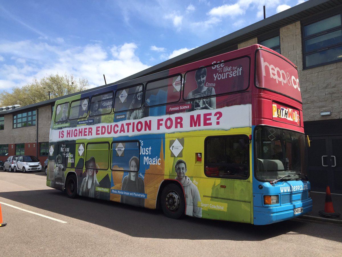 hepp_hq's tweet photo. "Is Higher Education for me?" Look out for our Higher Education bus @sheffcitycentre on Friday #destinationHE https://t.co/dTPgLZIEy6