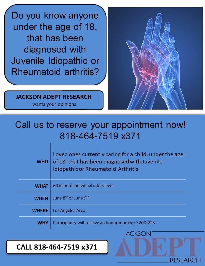 JacksonAdept's tweet image. Do U know anyone under the age of 18,whose been diagnosed w/JIA? Call us at 818-464-7519 ext.371