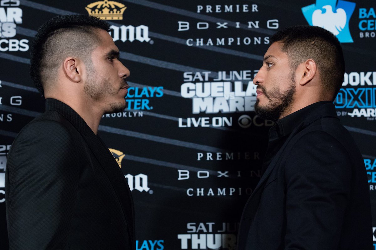 premierboxing's tweet photo. Mark your calendars now:

👊🏽: @JesusCuellarBOX v. @abnermares 
📅: 6/25
⏰: 9 pm ET/6 pm PT
📺: CBS
📍: @barclayscenter https://t.co/qjsv0M9ypW