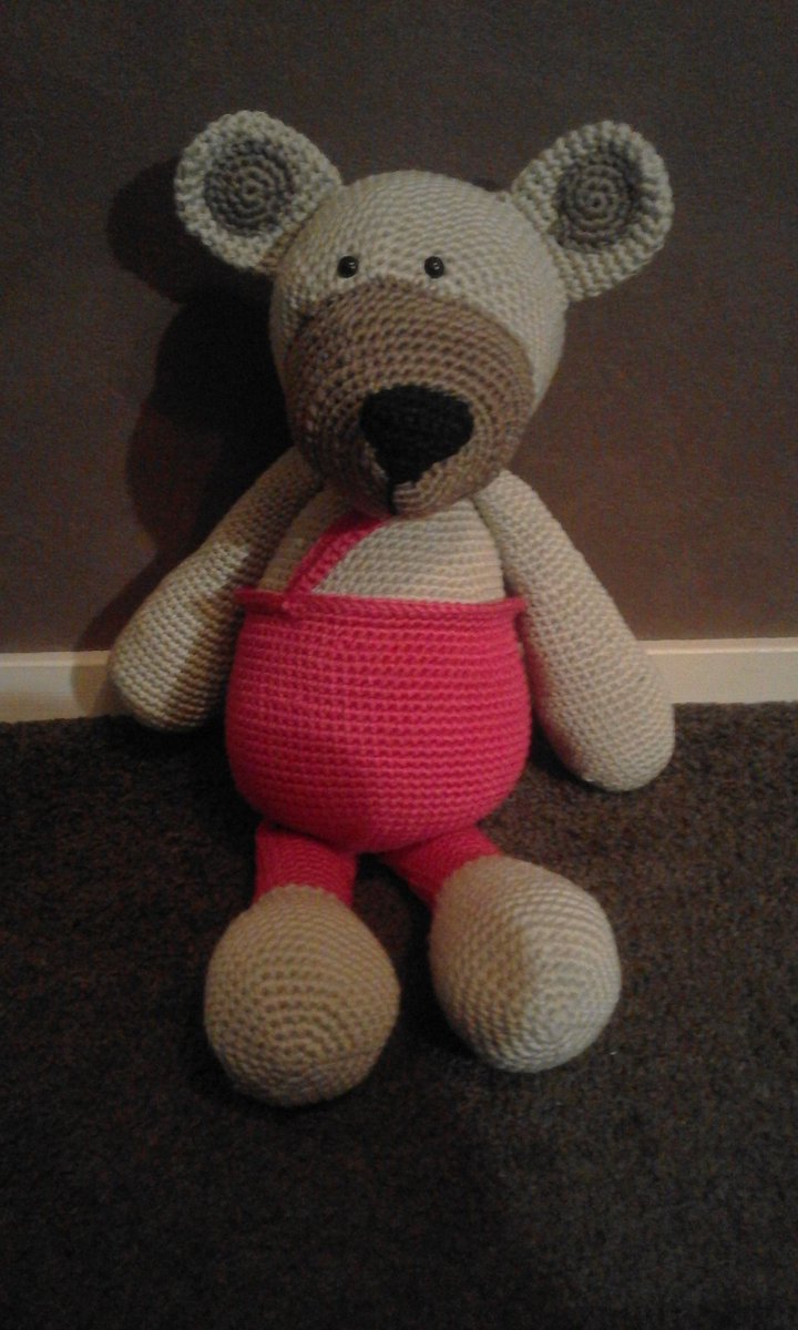 Beer Bram patroon van stip en haak. 50 cm groot. #haken #crochet #cadeautje #present #knuffel #stuffedanimal