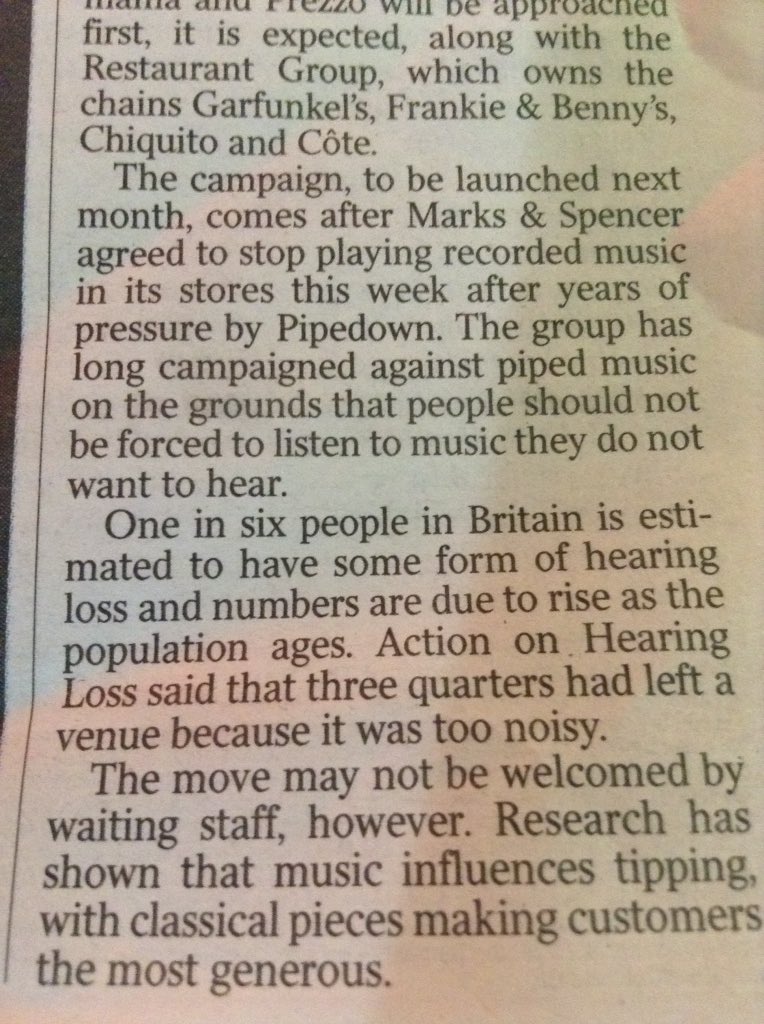 Simoncitizen's tweet image. #TheTimes #ActionOn HearingLoss #PipeDown Did #reflective surface #Restaurant #InteriorDesign lead to playing #music