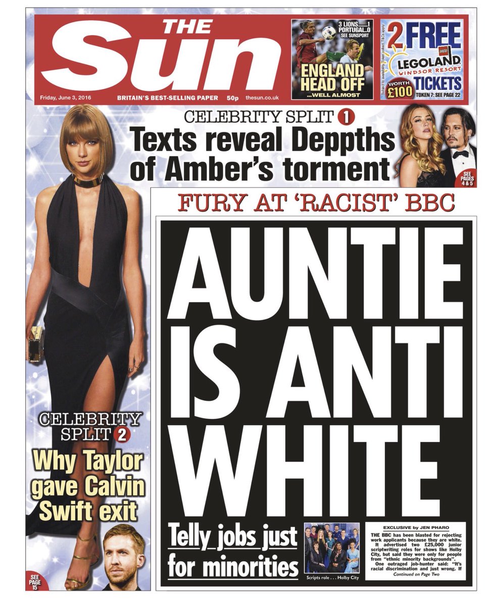 Bbc Says Suns Claim That Auntie Is Anti White Is Utterly Ridiculous