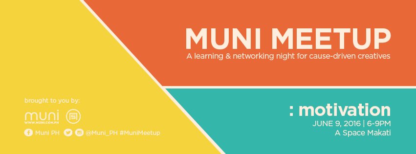 Muni_PH's tweet photo. Join @muni_ph for a #MuniMeetup on #Motivation on June 9, 6-9PM at @aspacemanila! <3 https://t.co/h2BB9Z0dyp https://t.co/VcNh1iZD3e
