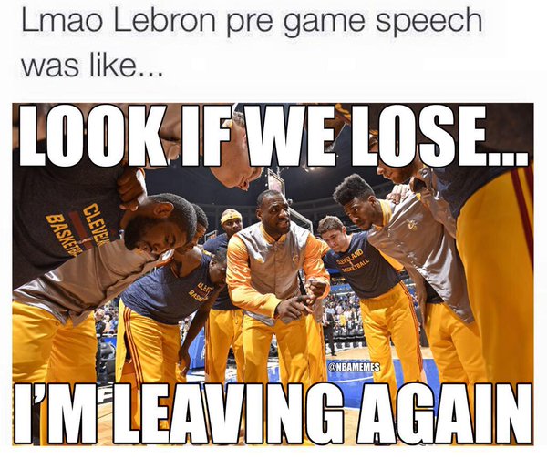 LeBron James' upcoming pre-game speech