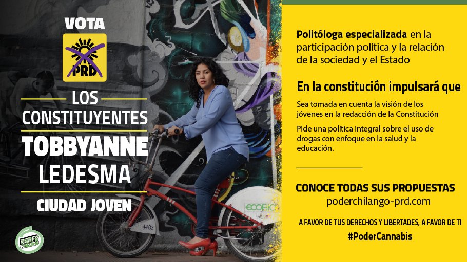 PoderCannabis's tweet image. Conoce a @annetoby, este 5 de junio #VotaPRD y sé parte de la historia de la #CDMX