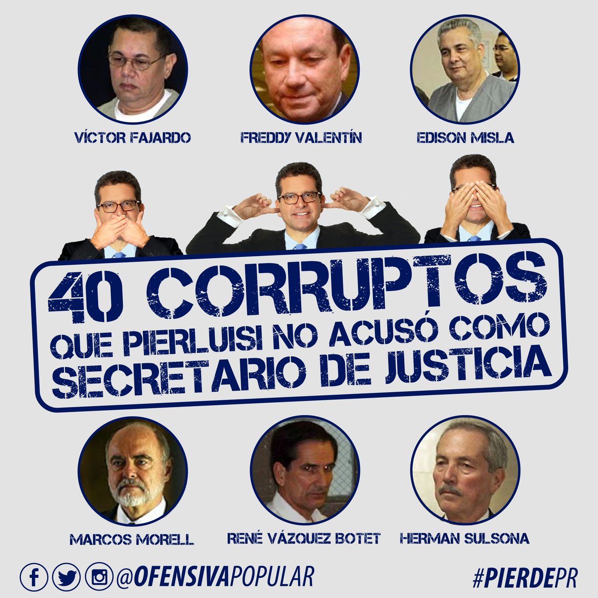 ofensivapopular's tweet photo. Estos son los impunes por @PierluisiPNP. #DesmadreAzul #DebateAzul https://t.co/o9XLX30t6d