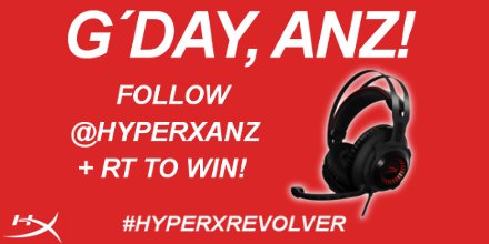 HyperXAnz's tweet image. G'Day! ANZ now has a HyperX Twitter! To celebrate the launch, follow + RT for a chance to win a Revolver headset.