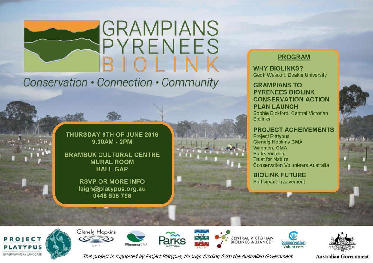 Grampians to Pyrenees Biolink Seminar.  Come along and find out what has been achieved and the plan for the future.