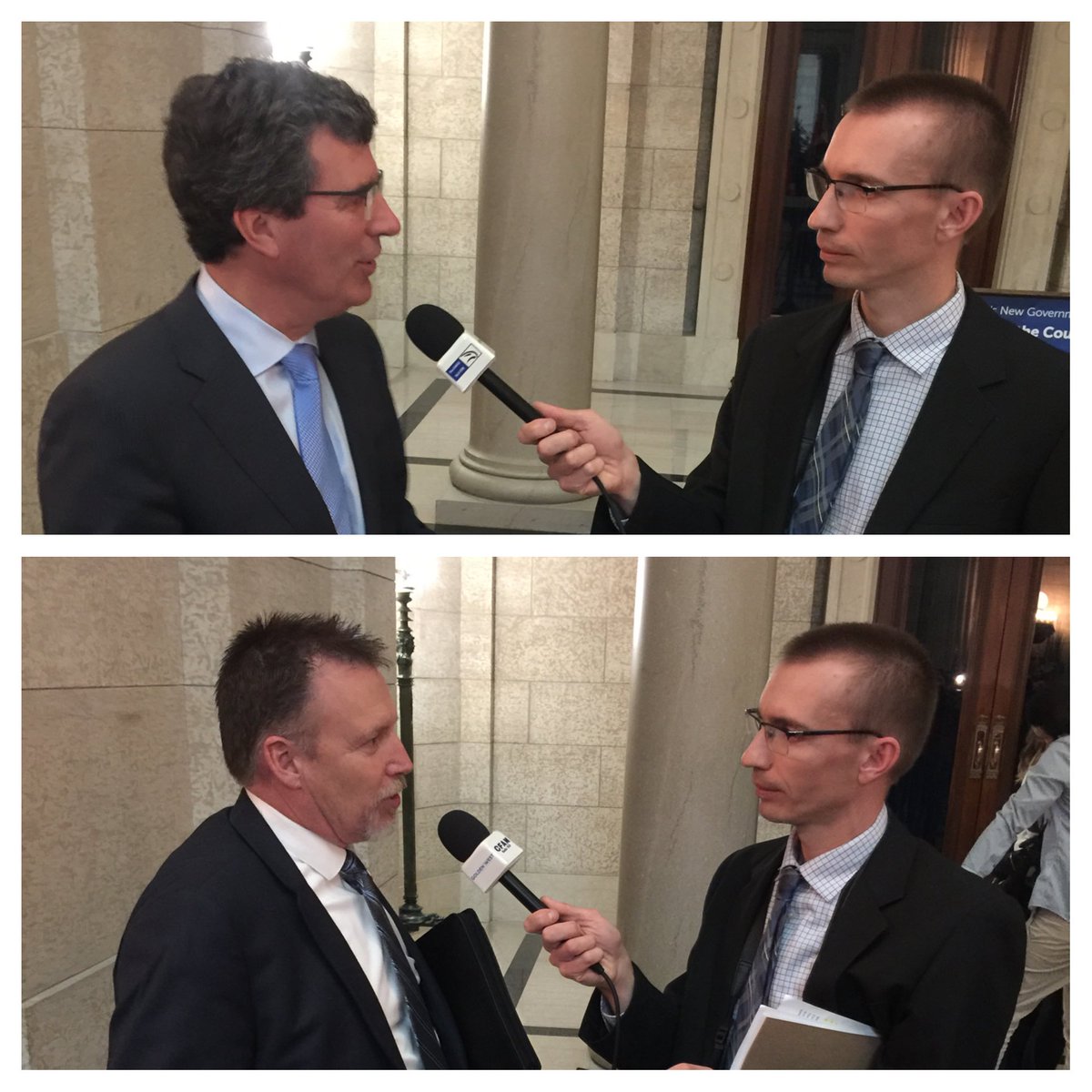 MBPCcaucus's tweet photo. #bdnmb MLAs @reghelwer and @LenIsleifson talking to media about #MBBudget16 https://t.co/1dpC1ZwKC4
